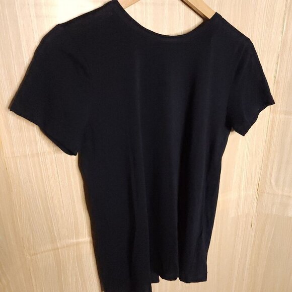 Helmut Lang Cashmere Blend Navy Blue Back Tie Knit Top Small - Picture 3 of 6